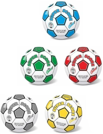 Míč fotbalový balon Super Score vel. 5 kopačák s potiskem 5 barev Míč fotbalový balon Super Score vel. 5 kopačák s potiskem 5 barev