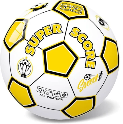 Míč fotbalový balon Super Score vel. 5 kopačák s potiskem 5 barev