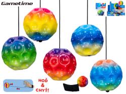 Míček Gametime soft pěnový vracející se na gumičce hoď a chyť 5 barev