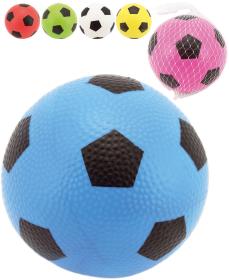 Míček gumový 12cm s potiskem (fotbalový kopačák) 6 barev