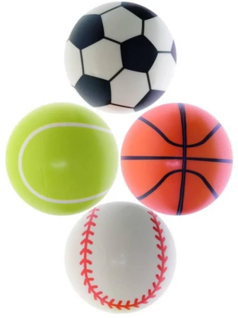Míček pěnový balonek 11cm s potiskem sport 4 barvy Míček pěnový balonek 11cm s potiskem sport 4 barvy