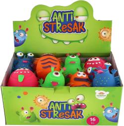 Míček příšerka antistresová mačkací Antistresák na baterie Světlo 4 druhy