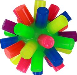 Míček skákací se soft ostny barevný s bodlinkami na baterie 4 barvy Světlo