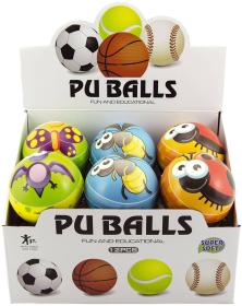 Míček soft pěnový zvířátko 10cm veselý balonek s potiskem 6 druhů