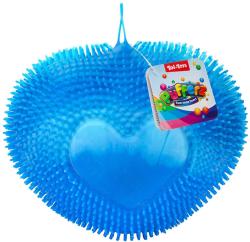 Míček srdce mačkací s bodlinkami antistresový silikonový duhový 3 barvy