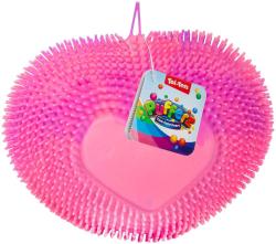 Míček srdce mačkací s bodlinkami antistresový silikonový duhový 3 barvy