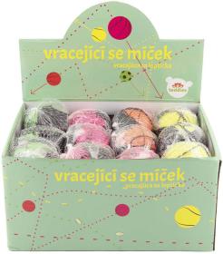 Míček vracející se 6cm na gumě tréninkový 4 druhy v síťce