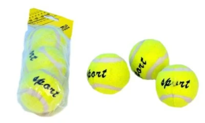 Míčky na tenis žluté Sport 6cm set 3ks tenisáky sáček Míčky na tenis žluté Sport 6cm set 3ks tenisáky sáček