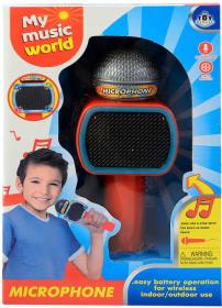 Mikrofon dětský karaoke s melodií na baterie LED Světlo Zvuk plast