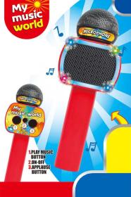 Mikrofon dětský karaoke s melodií na baterie LED Světlo Zvuk plast