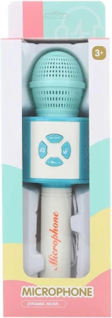 Mikrofon dětský na baterie modrý MP3 Světlo Zvuk plast v krabici Mikrofon dětský na baterie modrý MP3 Světlo Zvuk plast v krabici