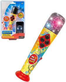 Mikrofon dětský s melodiemi 20cm na baterie LED Světlo Zvuk plast Mikrofon dětský s melodiemi 20cm na baterie LED Světlo Zvuk plast