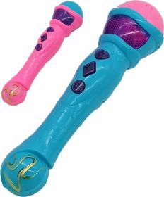 Mikrofon holčičí barevný 23cm na baterie Světlo Zvuk 2 barvy plast