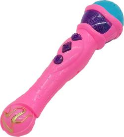 Mikrofon holčičí barevný 23cm na baterie Světlo Zvuk 2 barvy plast