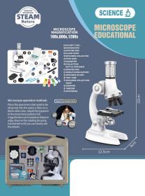 Mikroskop dětský velký zvětšení až 1200x v kufříku s příslušenstvím na baterie Mikroskop dětský velký zvětšení až 1200x v kufříku s příslušenstvím na baterie