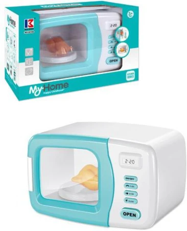 Mikrovlnná trouba dětská na baterie 20cm set s kuřetem plast Zvuk Mikrovlnná trouba dětská na baterie 20cm set s kuřetem plast Zvuk