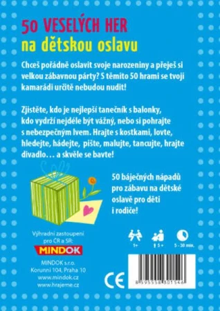 Mindok HRA 50 Veselých her na dětskou oslavu (společenská hra)