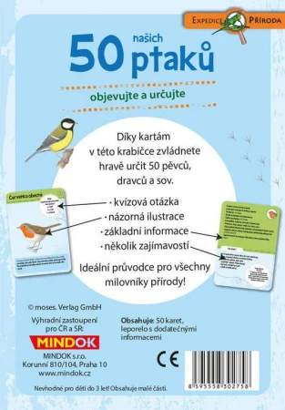 Mindok HRA kvízová Expedice Příroda: 50 našich ptáků naučná