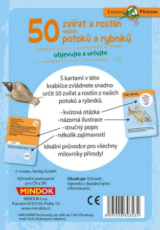 Mindok HRA kvízová Expedice Příroda: 50 zvířat a rostlin potoků naučná