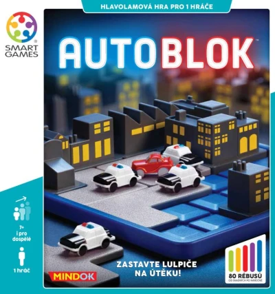 Mindok HRA Smart Auto blok 80 rébusů hlavolamy pro 1 hráče