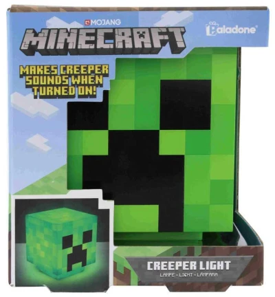 Minecraft Crepper halloweenská dekorativní lampa na baterie Světlo Zvuk