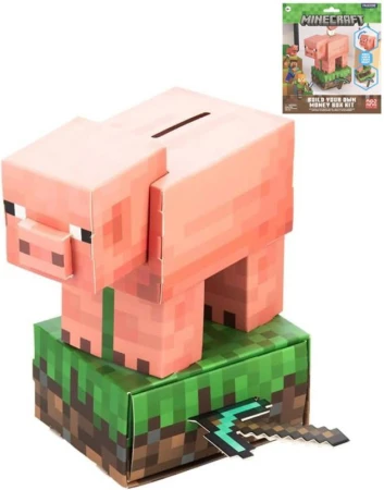 Minecraft pokladnička prasátko kreativní set výroba kasičky karton Minecraft pokladnička prasátko kreativní set výroba kasičky karton