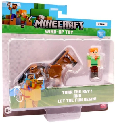 MINECRAFT Zvířátko natahovací set s postavičkou na klíček 4 druhy