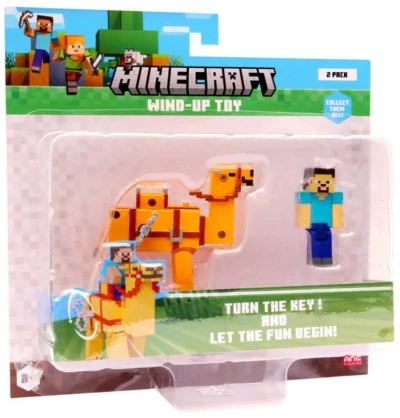 MINECRAFT Zvířátko natahovací set s postavičkou na klíček 4 druhy