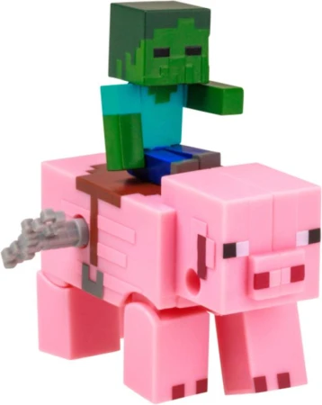 MINECRAFT Zvířátko natahovací set s postavičkou na klíček 4 druhy