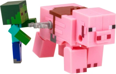 MINECRAFT Zvířátko natahovací set s postavičkou na klíček 4 druhy