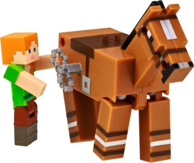 MINECRAFT Zvířátko natahovací set s postavičkou na klíček 4 druhy