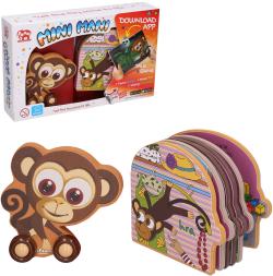 Mini Mani Opice interaktivní set pěnové zvířátko na kolečkách + kniha s aplikací Mini Mani Opice interaktivní set pěnové zvířátko na kolečkách + kniha s aplikací