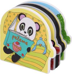 Mini Mani Panda interaktivní set pěnové zvířátko na kolečkách + kniha s aplikací
