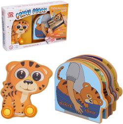 Mini Mani Tygr interaktivní set pěnové zvířátko na kolečkách + kniha s aplikací
