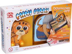Mini Mani Tygr interaktivní set pěnové zvířátko na kolečkách + kniha s aplikací