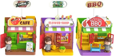 Mini tematický herní svět k sestavení plastová skládačka 6 druhů