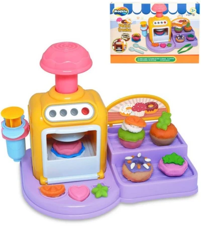 MODELO Pečící trouba kreativní set dortíky modelína s nástroji