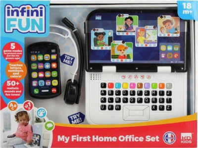Moje první home office baby set notebook s mobilem a sluchátky na baterie Zvuk