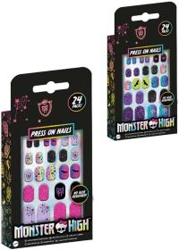 MONSTER HIGH Nalepovací dětské nehty set 24ks 2 barvy MONSTER HIGH Nalepovací dětské nehty set 24ks 2 barvy