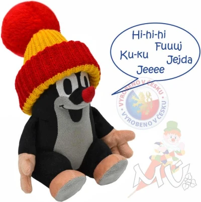 Moravská ústredňa Krtek (Krteček) 20cm rozprávajúci červený kulich plyš Zvuk Moravská ústredňa Krtek (Krteček) 20cm rozprávajúci červený kulich plyš Zvuk