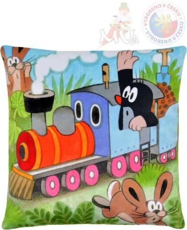 Moravská ústredňa Vankúš 25x25cm Krtek (Krteček) mašinka Moravská ústredňa Vankúš 25x25cm Krtek (Krteček) mašinka