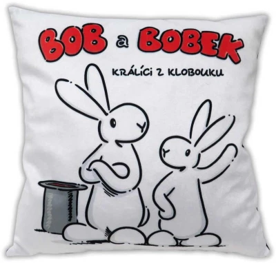 Moravská ústředna Polštář Bob a Bobek 30x30cm bílý