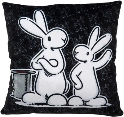 Moravská ústředna Polštář Bob a Bobek 30x30cm černý