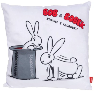 Moravská ústředna Polštář Bob a Bobek cvičit 30x30cm s potiskem
