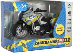 Motorka policejní mluví česky zpětný chod na baterie Světlo Zvuk CZ kov