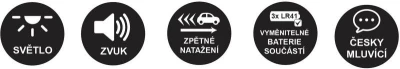 Motorka policejní mluví česky zpětný chod na baterie Světlo Zvuk CZ kov