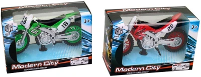 Motorka závodní kovový motocykl zpětný chod se stojanem 4 barvy