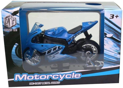 Motorka závodní motocykl kovový 11cm se stojánkem 4 barvy