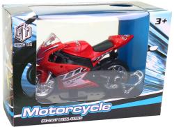 Motorka závodní motocykl kovový 11cm se stojánkem 4 barvy