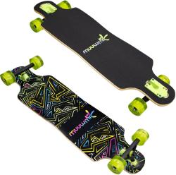 Muuwmi Longboard Compact ABEC 7 Neon se svítícími kolečky